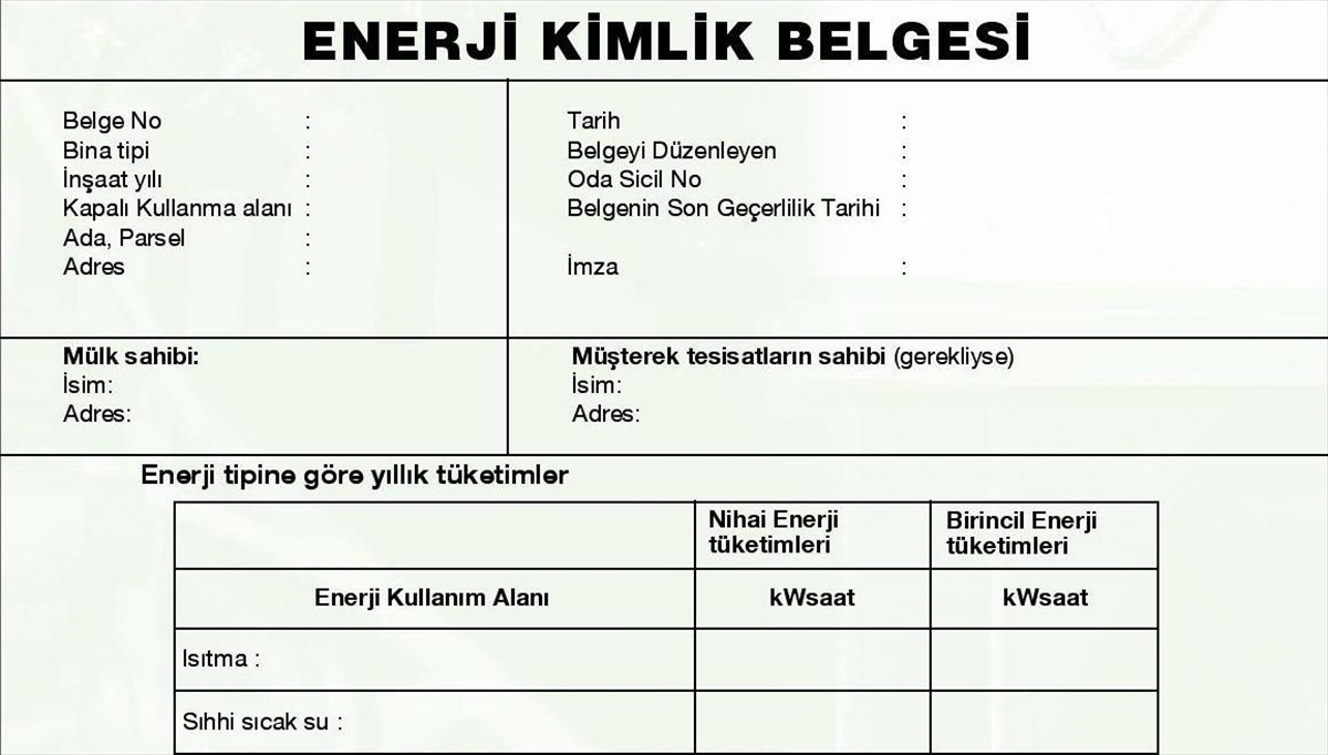 1,5 milyon bina enerji kimlik belgesine sahip