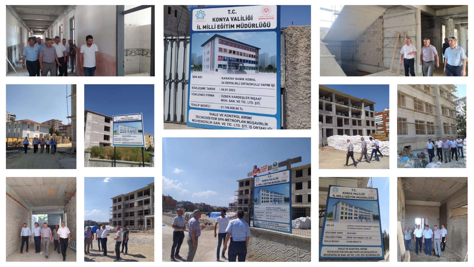 Konya İl Milli Eğitim Müdürü okul inşaatlarını inceledi