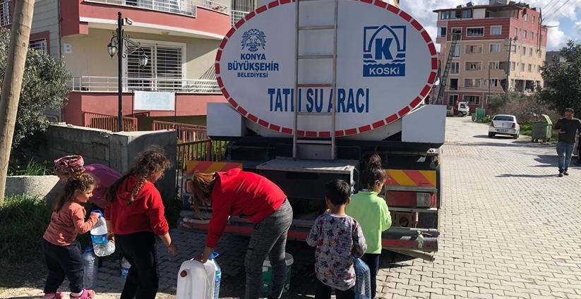 Konya Büyükşehir, temiz su için Hatay'da 3 bin 148 sefer yaptı