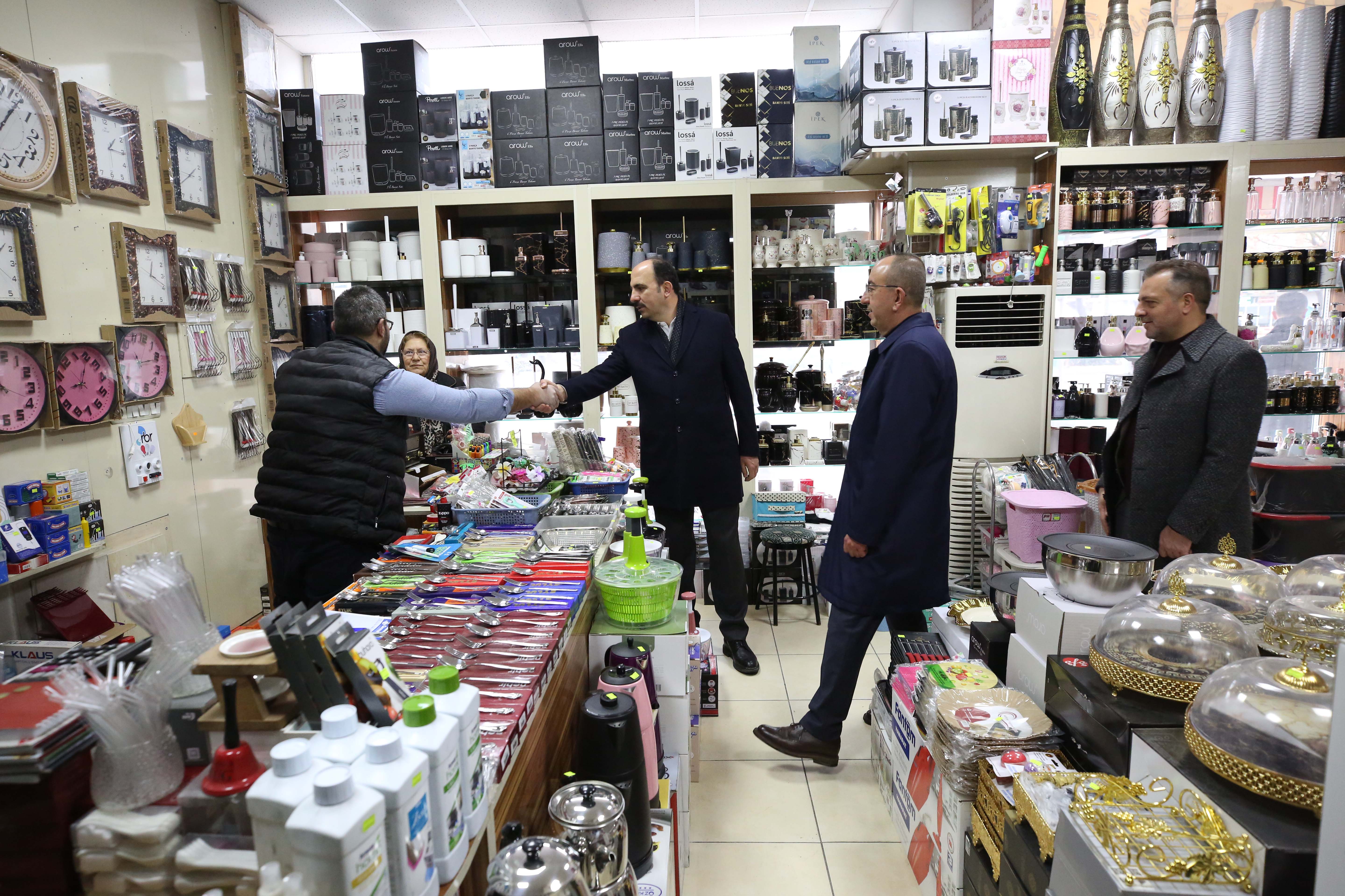 Başkanlardan esnaf ziyaretleri