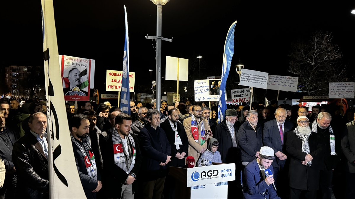 Konya'da İsrail protestosu