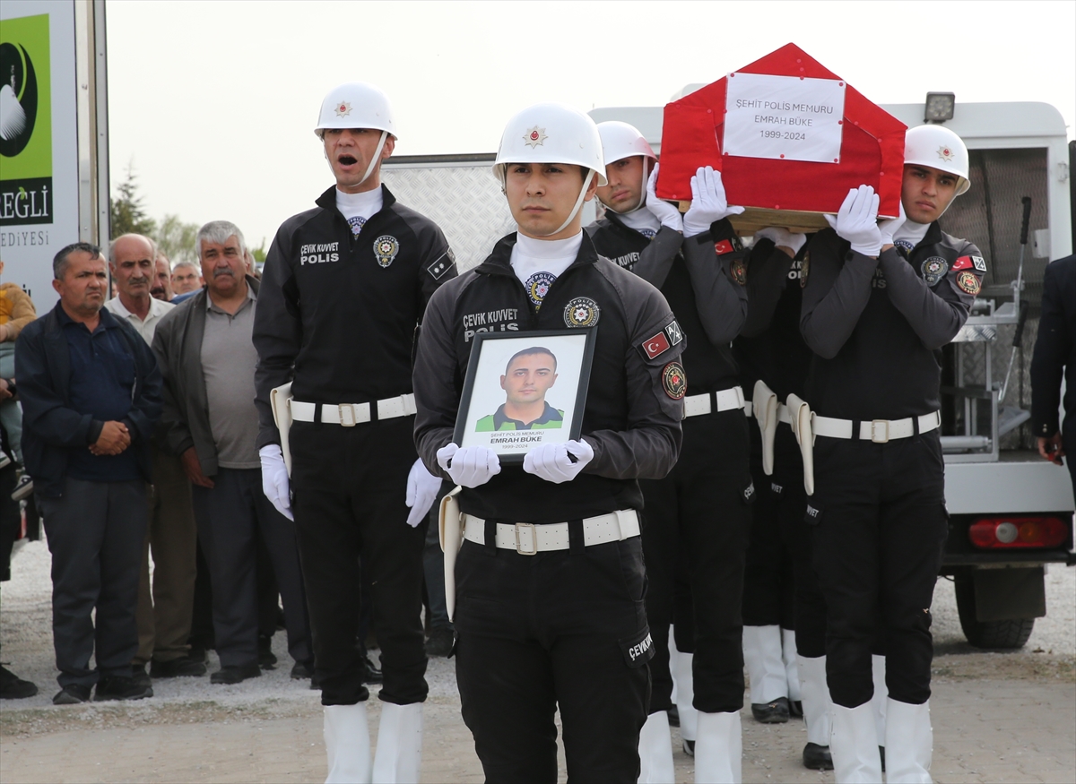 Şehit polis memuruna veda