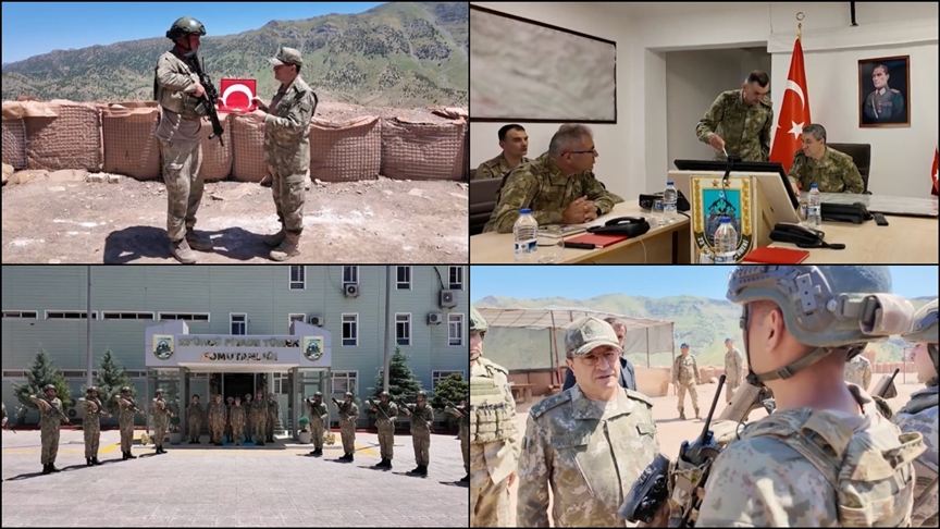 Orgeneral Bayraktaroğlu sınır ötesindeki üs bölgelerini inceledi
