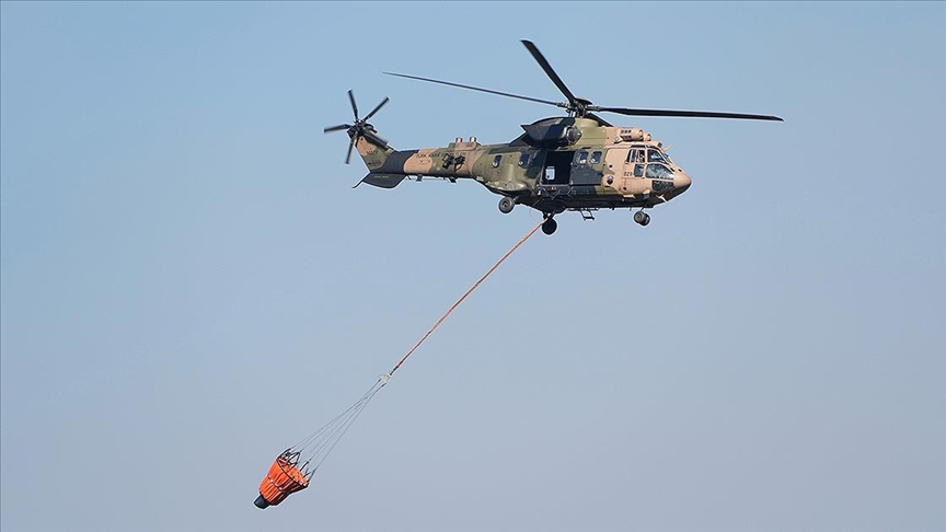 MSB 15 helikopterle destek veriyor