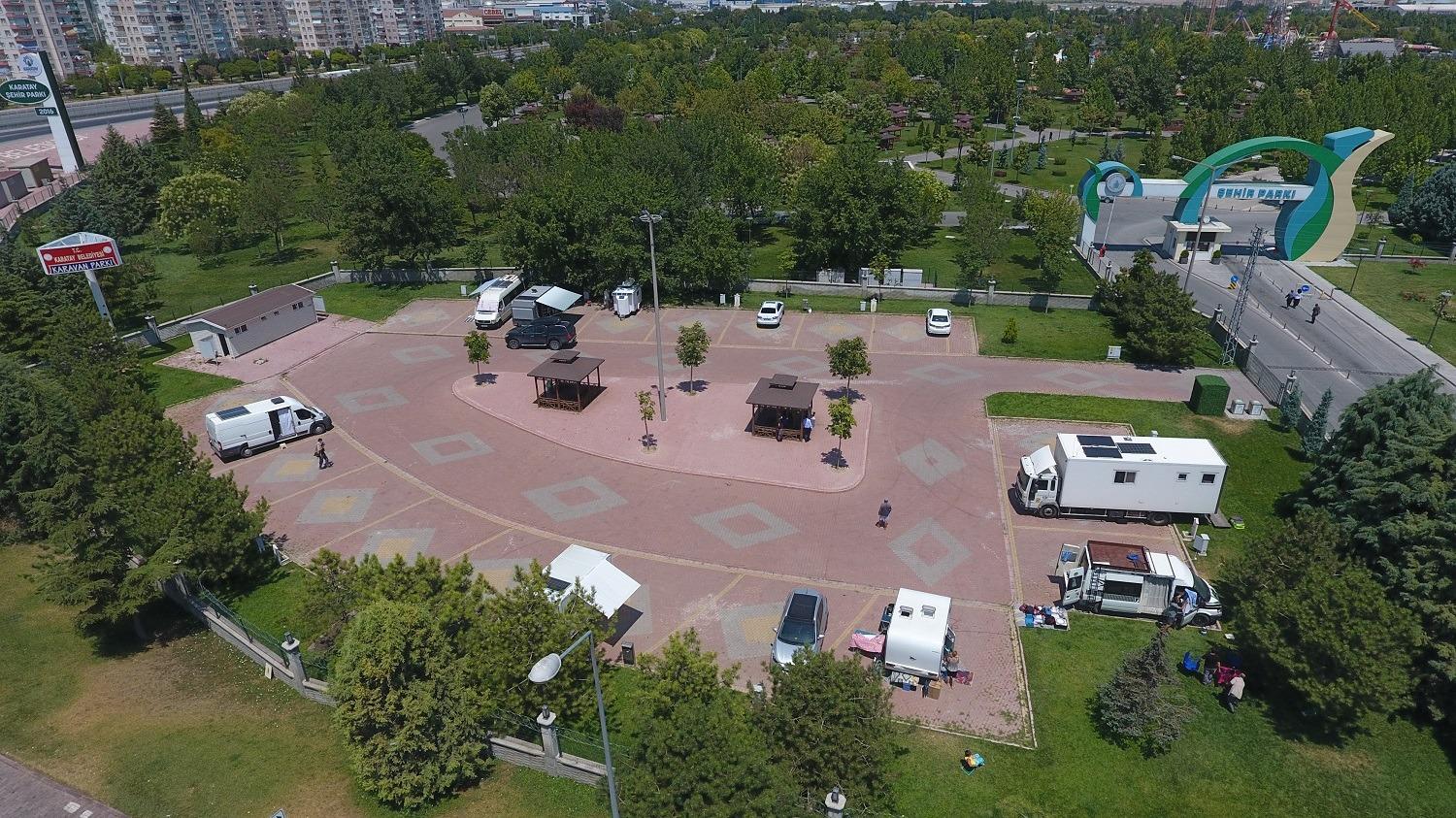 Kamp alanı veya karavan parklarına düzenleme