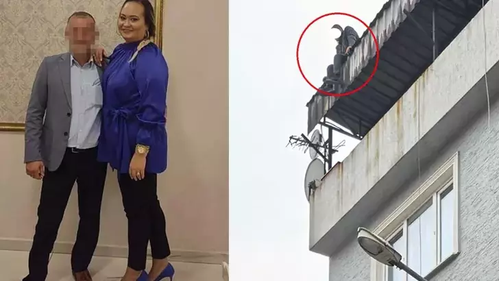 Eşini öldürüp çatıya çıktı!
