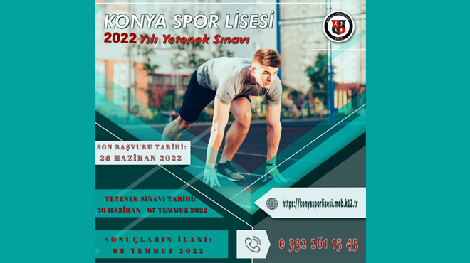 Konya Spor Lisesi yetenekli öğrencileri bekliyor