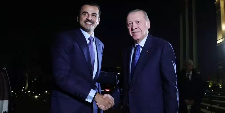 Erdoğan, Katar Emiri Şeyh Al Sani ile bir araya geldi