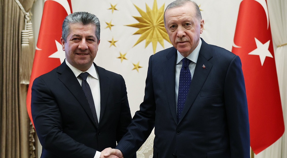 Erdoğan, IKBY Başbakanı Barzani'yi kabul etti