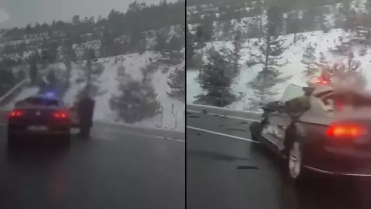 Otomobil tankere çarptı