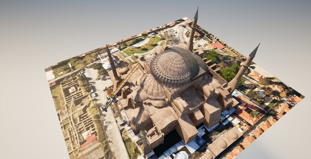 Ayasofya'nın ana kubbesinde restorasyon