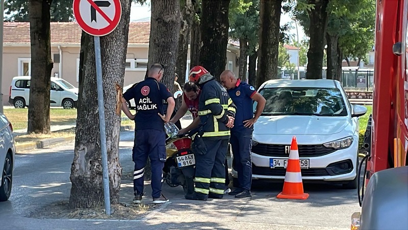 Ekipleri görünce benzini motosikletine doldurdu