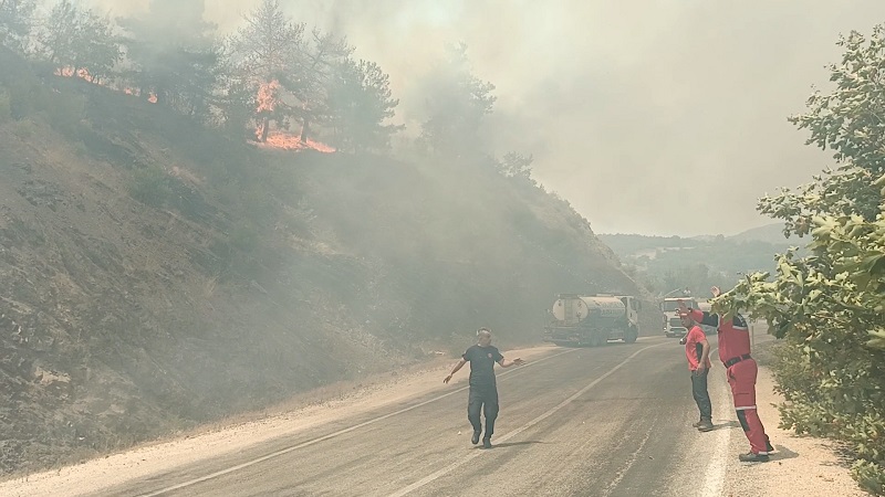 Bursa’da yanan ormanlar dronla görüntülendi