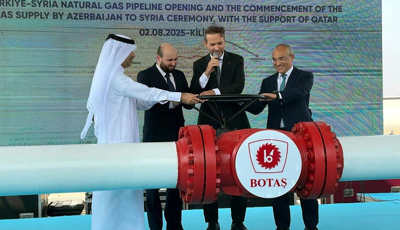 Türkiye'den Suriye'ye doğal gaz akışı başladı