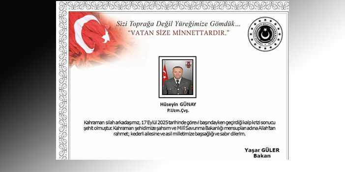 Uzman çavuş şehit oldu