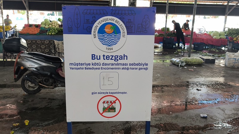 Pazarcıya 'tezgah kapatma' cezası