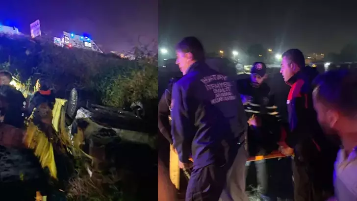 Kaçak göçmenleri taşıyan otomobil Asi Nehri'ne devrildi