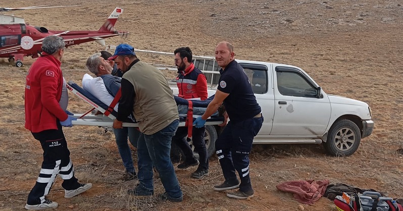 Çoban dağlık alanda kalp krizi geçirdi
