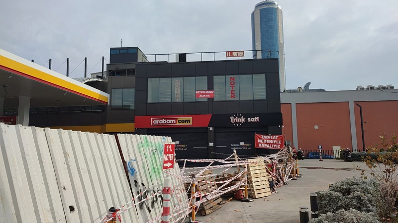 Petrol kapatılınca noter mağdur oldu