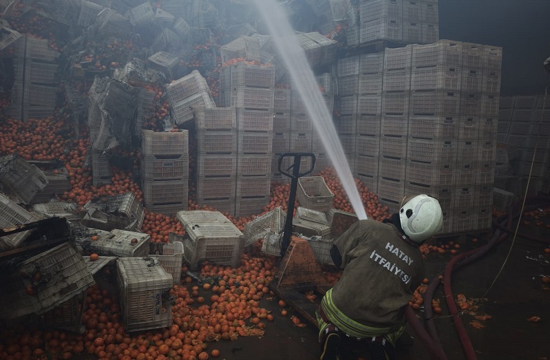 Hatay'da paketleme tesisinde yangın