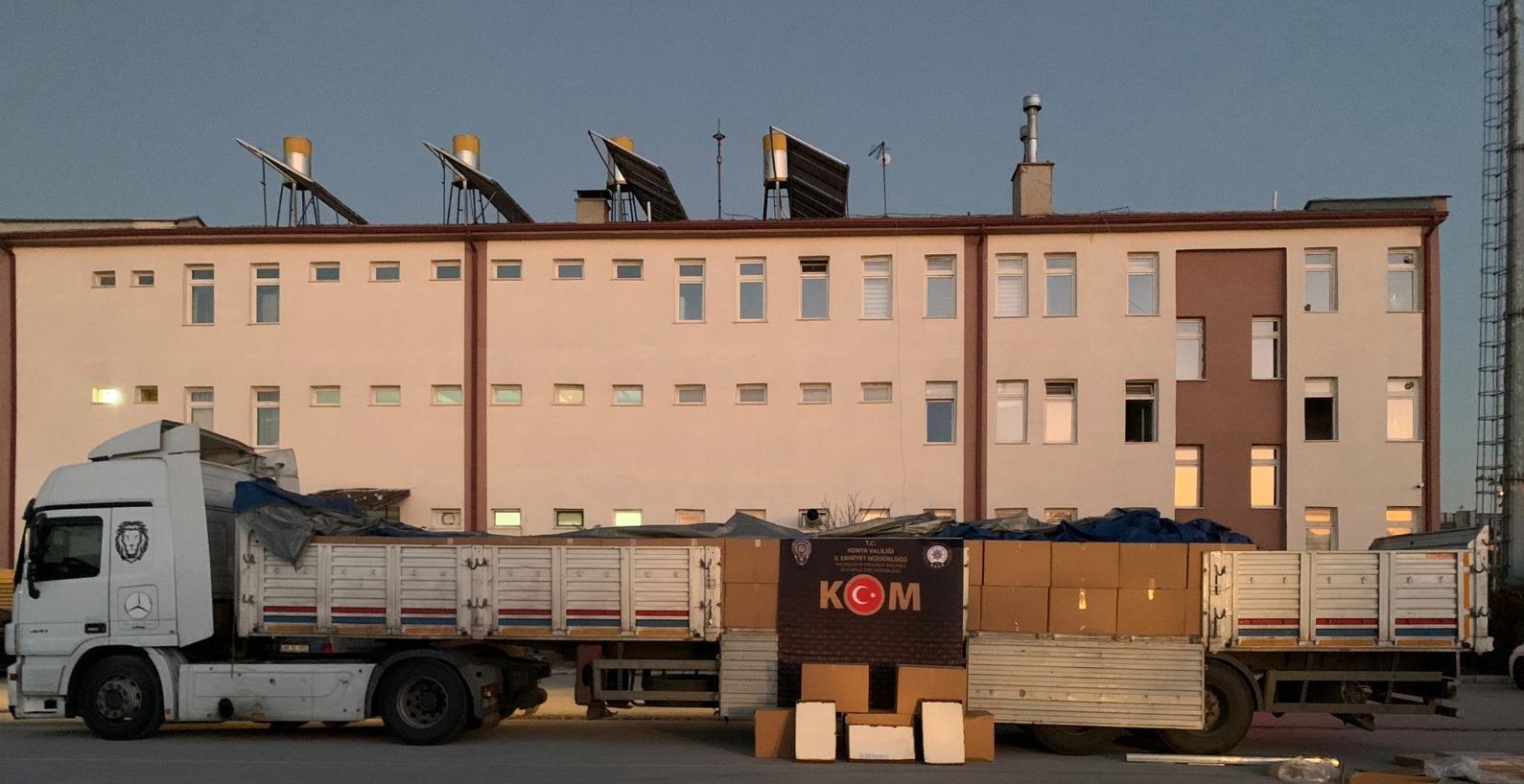 Konya'da 3 milyondan fazla kaçak sigara ele geçirildi