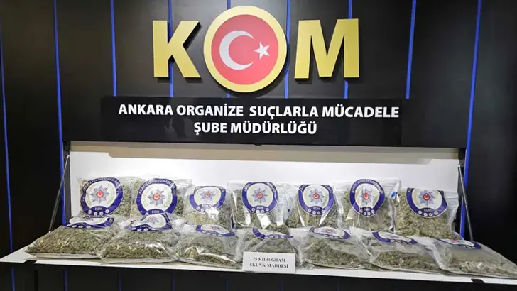 25 kilo skunk ele geçirildi