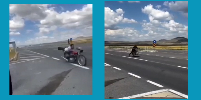 Motosiklette akrobatik gösteri pahalıya mal oldu