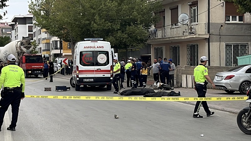 Beton mikserinin çarptığı bisikletli öldü