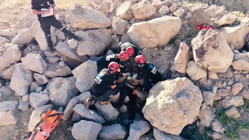 Hasandağı’nda gerçeği aratmayan heyelan tatbikatı