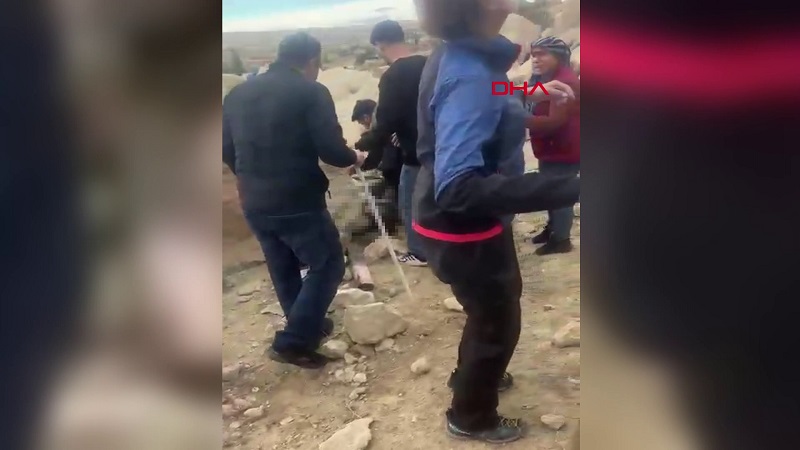 Kapadokya’da peribacası yıkıldı