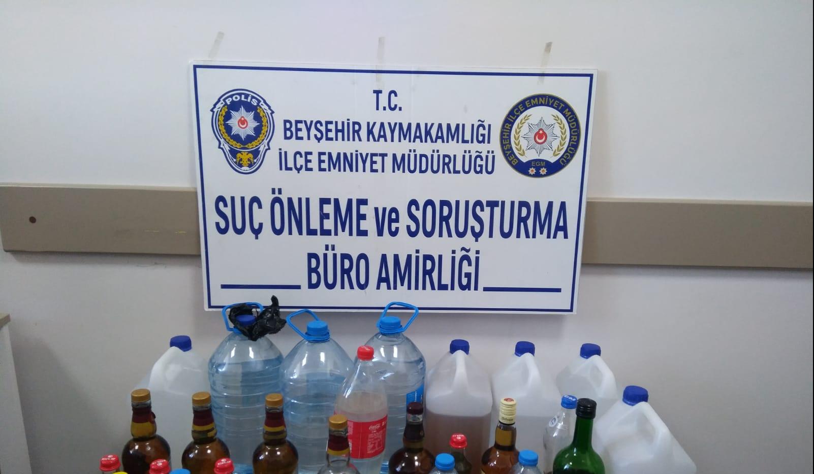 Beyşehir'de sahte içki operasyonu: 3 gözaltı